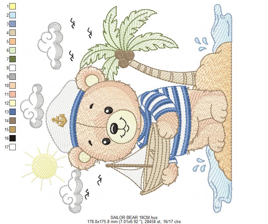 Sailor Bear embroidery designs - Sailor embroidery design machine embroidery pattern - Nautical bear embroidery file - instant download pes (Copy) Marcia Embroidery