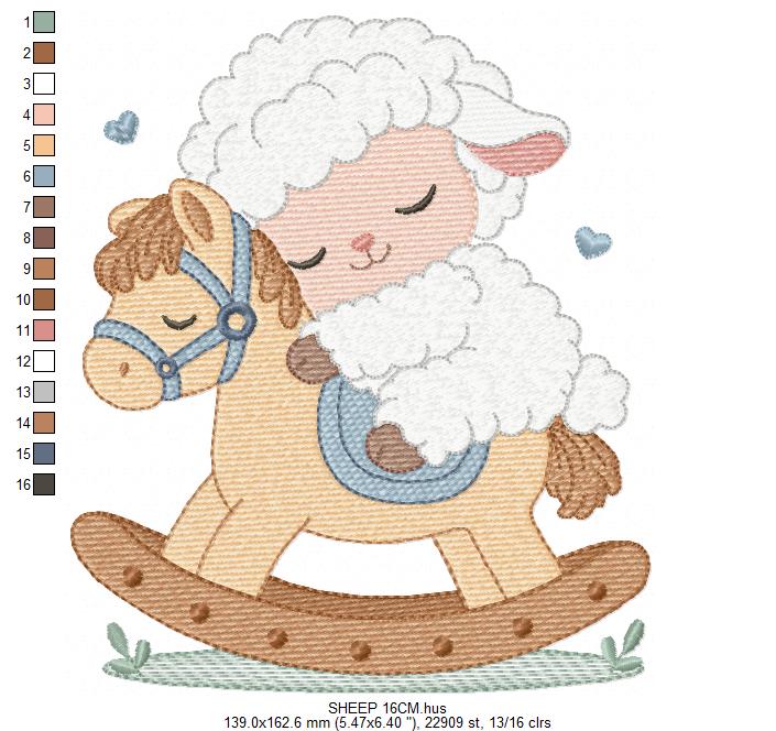Sheep embroidery design - Sleeping Lamb machine embroidery pattern - Baby boy newborn file - Instant digital download pes jef dst hus vp3 (Copy) Marcia Embroidery