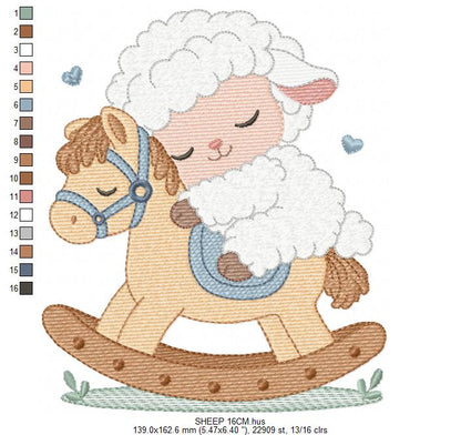 Sheep embroidery design - Sleeping Lamb machine embroidery pattern - Baby boy newborn file - Instant digital download pes jef dst hus vp3 (Copy) Marcia Embroidery