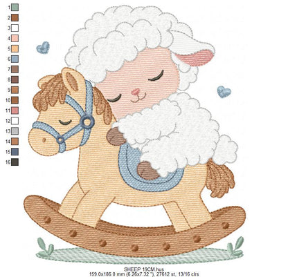 Sheep embroidery design - Sleeping Lamb machine embroidery pattern - Baby boy newborn file - Instant digital download pes jef dst hus vp3 (Copy) Marcia Embroidery