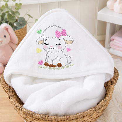 Sheep embroidery design - Farm Animal Lamb machine embroidery pattern - Newborn Baby Girl file - Instant digital download pes jef dst