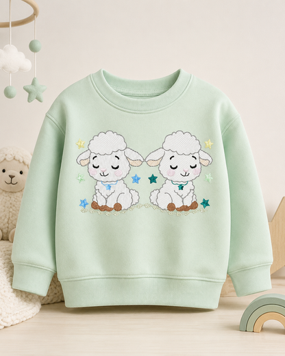 Sheep embroidery design - Farm Animal Lamb machine embroidery pattern - Newborn Baby Girl file - Instant digital download pes jef dst