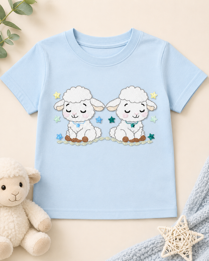 Sheep embroidery design - Farm Animal Lamb machine embroidery pattern - Newborn Baby Girl file - Instant digital download pes jef dst