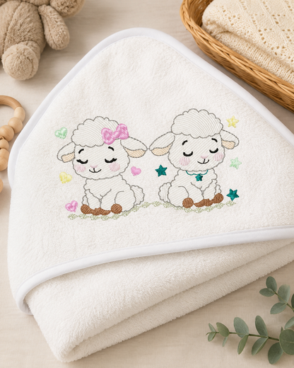 Sheep embroidery design - Farm Animal Lamb machine embroidery pattern - Newborn Baby Girl file - Instant digital download pes jef dst