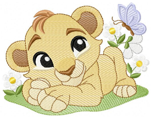 Lion King embroidery design - Simba with flowers machine embroidery pattern - Baby Boy and girl file - Instant digital download pes jef dst hus vp3 Marcia Embroidery
