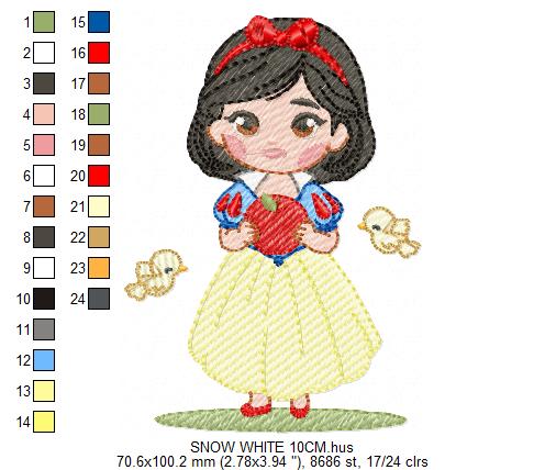 Snow White embroidery design - Disney Princess machine embroidery patterns - Instant digital download (Copy) Marcia Embroidery