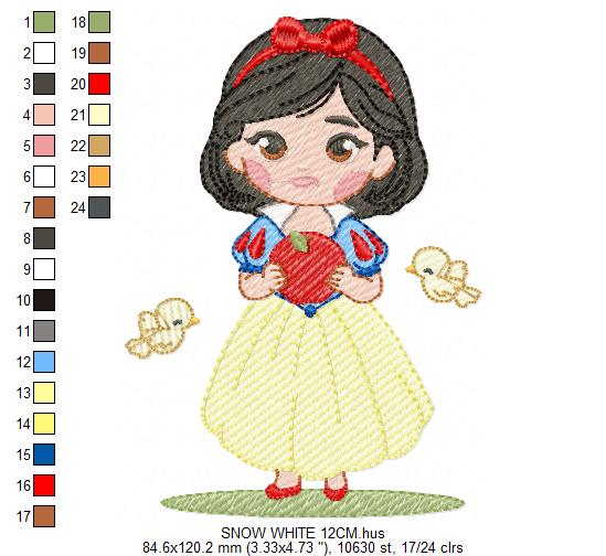 Snow White embroidery design - Disney Princess machine embroidery patterns - Instant digital download (Copy) Marcia Embroidery
