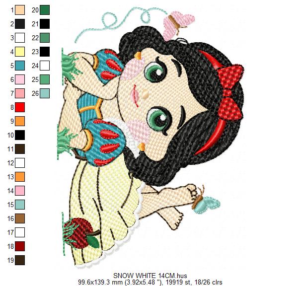 Snow White embroidery designs - Disney Princess machine embroidery patterns - Baby Girl  file - Instant digital download pes jef dst exp hus vp3 - Marcia Embroidery