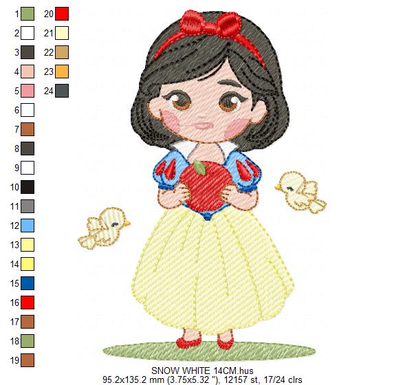 Snow White embroidery design - Disney Princess machine embroidery patterns - Instant digital download (Copy) Marcia Embroidery