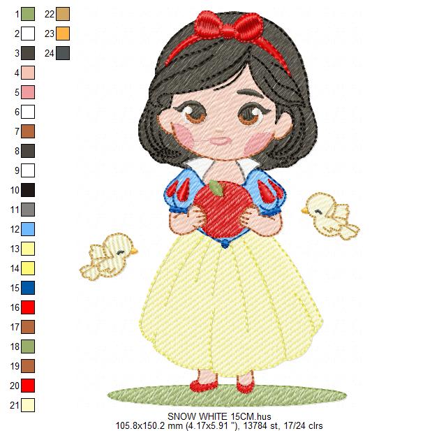 Snow White embroidery design - Disney Princess machine embroidery patterns - Instant digital download (Copy) Marcia Embroidery