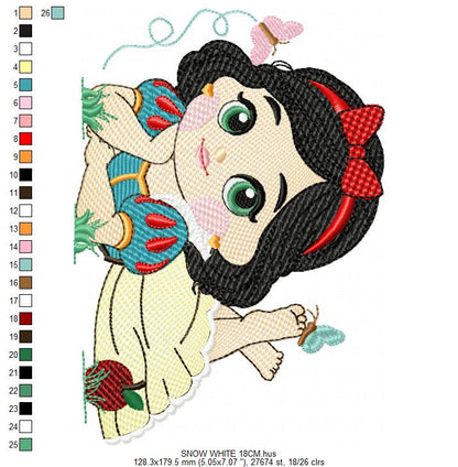 Snow White embroidery designs - Disney Princess machine embroidery patterns - Baby Girl  file - Instant digital download pes jef dst exp hus vp3 - Marcia Embroidery