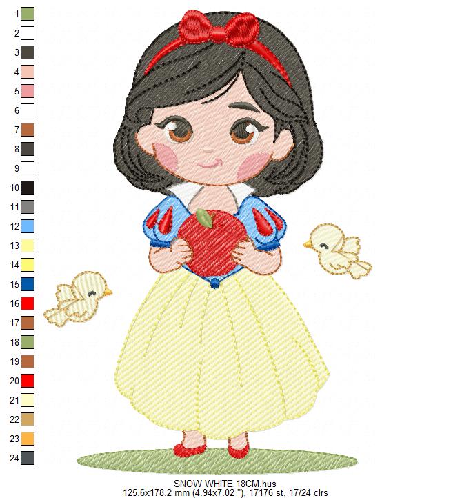 Snow White embroidery design - Disney Princess machine embroidery patterns - Instant digital download (Copy) Marcia Embroidery