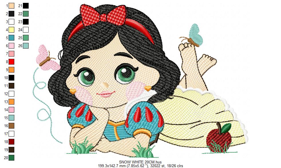 Snow White embroidery designs - Disney Princess machine embroidery patterns - Baby Girl  file - Instant digital download pes jef dst exp hus vp3 - Marcia Embroidery