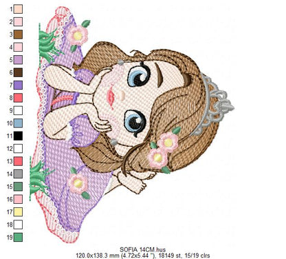 Sofia embroidery designs - Disney Princess machine embroidery patterns - Baby Girl file - Instant digital download pes jef dst exp hus vp3 Marcia Embroidery
