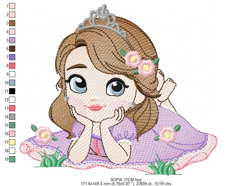 Sofia embroidery designs - Disney Princess machine embroidery patterns - Baby Girl file - Instant digital download pes jef dst exp hus vp3 Marcia Embroidery