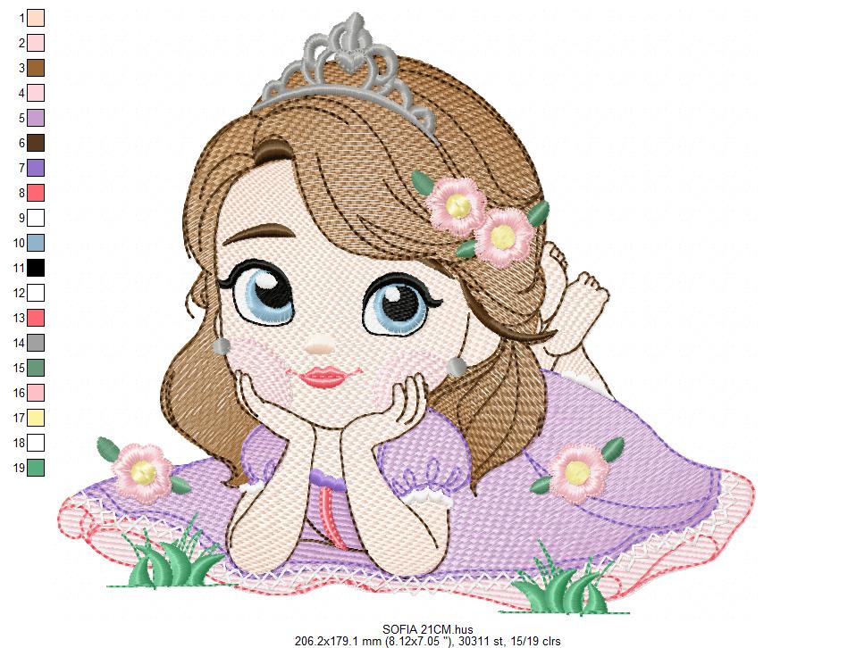 Sofia embroidery designs - Disney Princess machine embroidery patterns - Baby Girl file - Instant digital download pes jef dst exp hus vp3 Marcia Embroidery