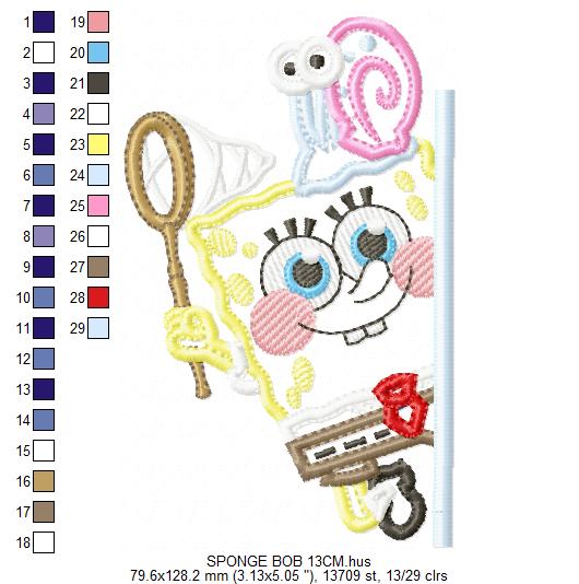 SPONGE BOB embroidery designs - SPONGE BOB embroidery design machine embroidery pattern - Puppy embroidery file - instant download pes (Copy) Marcia Embroidery