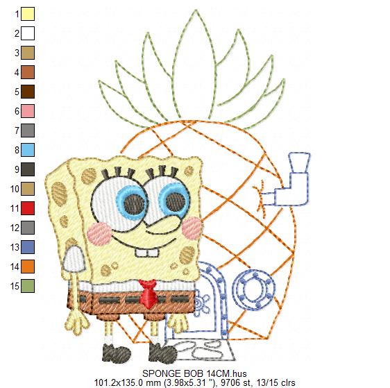 SPONGE BOB embroidery designs - SPONGE BOB embroidery design machine embroidery pattern - Puppy embroidery file - instant download pes (Copy) Marcia Embroidery