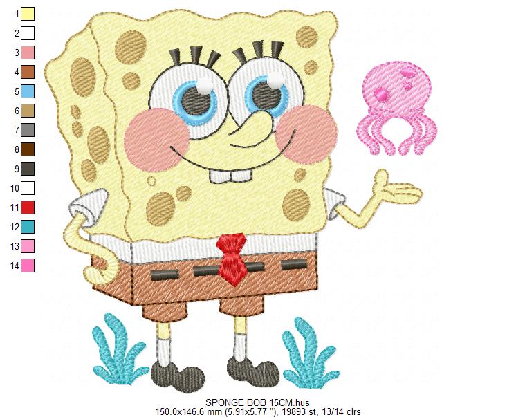 SPONGE BOB embroidery designs - SPONGE BOB embroidery design machine embroidery pattern - Puppy embroidery file - instant download pes (Copy) Marcia Embroidery