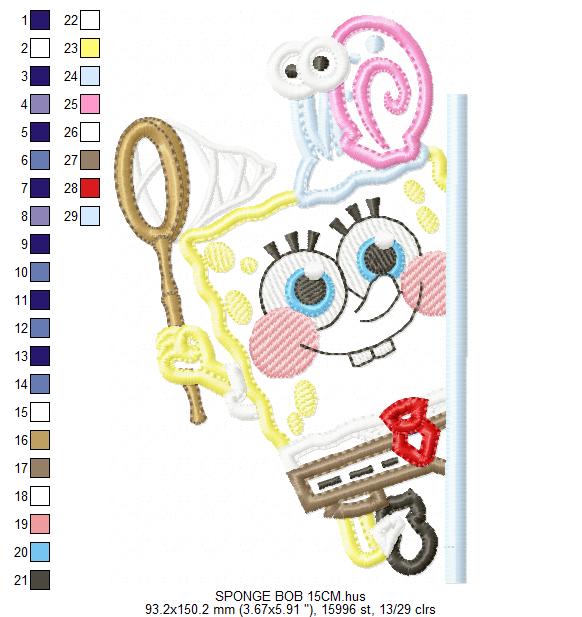 SPONGE BOB embroidery designs - SPONGE BOB embroidery design machine embroidery pattern - Puppy embroidery file - instant download pes (Copy) Marcia Embroidery