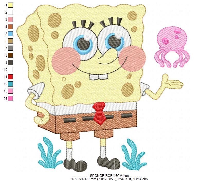 SPONGE BOB embroidery designs - SPONGE BOB embroidery design machine embroidery pattern - Puppy embroidery file - instant download pes (Copy) Marcia Embroidery