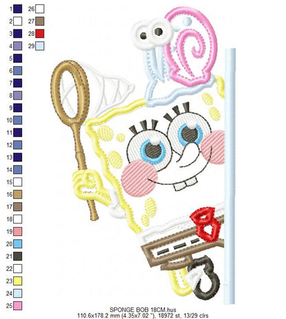 SPONGE BOB embroidery designs - SPONGE BOB embroidery design machine embroidery pattern - Puppy embroidery file - instant download pes (Copy) Marcia Embroidery