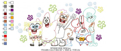 SPONGE BOB embroidery designs - SPONGE BOB embroidery design machine embroidery pattern - Puppy embroidery file - instant download pes (Copy) Marcia Embroidery