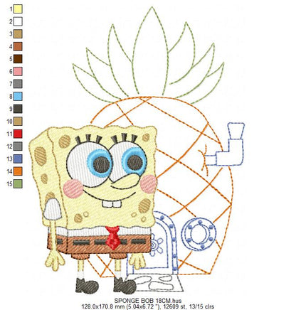 SPONGE BOB embroidery designs - SPONGE BOB embroidery design machine embroidery pattern - Puppy embroidery file - instant download pes (Copy) Marcia Embroidery