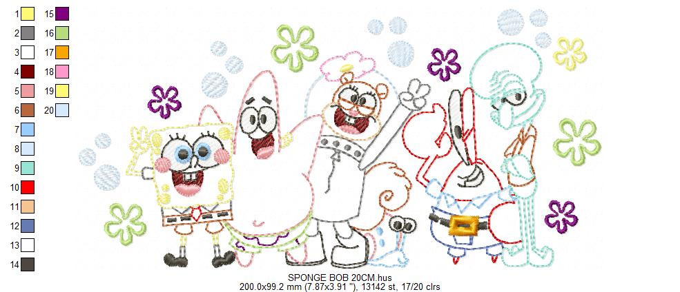 SPONGE BOB embroidery designs - SPONGE BOB embroidery design machine embroidery pattern - Puppy embroidery file - instant download pes (Copy) Marcia Embroidery