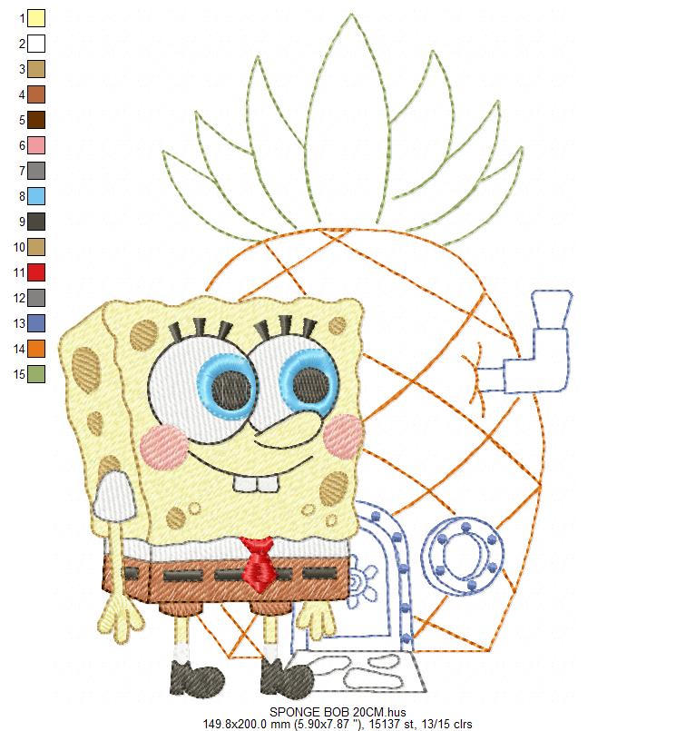SPONGE BOB embroidery designs - SPONGE BOB embroidery design machine embroidery pattern - Puppy embroidery file - instant download pes (Copy) Marcia Embroidery