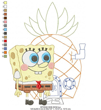 SPONGE BOB embroidery designs - SPONGE BOB embroidery design machine embroidery pattern - Puppy embroidery file - instant download pes (Copy) Marcia Embroidery