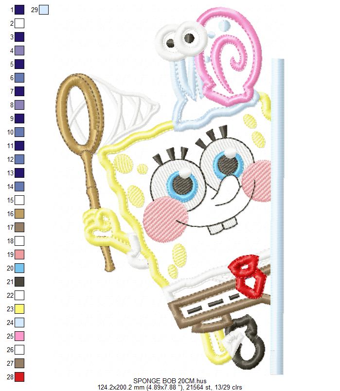 SPONGE BOB embroidery designs - SPONGE BOB embroidery design machine embroidery pattern - Puppy embroidery file - instant download pes (Copy) Marcia Embroidery