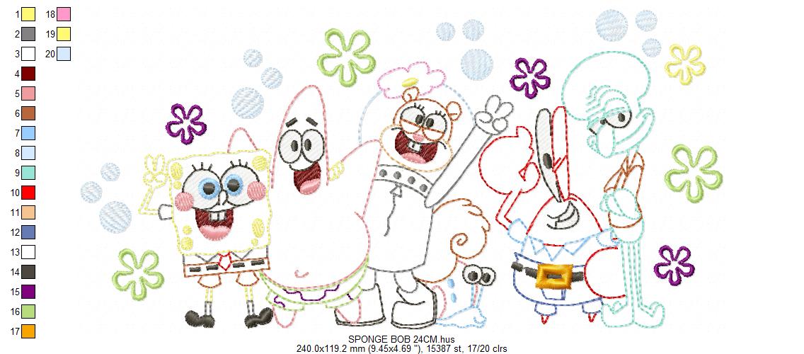 SPONGE BOB embroidery designs - SPONGE BOB embroidery design machine embroidery pattern - Puppy embroidery file - instant download pes (Copy) Marcia Embroidery