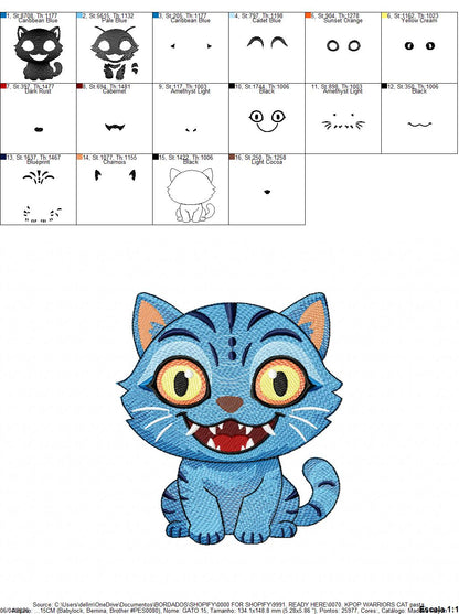 Cat KPop Demon Hunters embroidery design - Kpop Warriors machine embroidery patterns - Baby girl file - Instant digital download (Copy) Marcia Embroidery