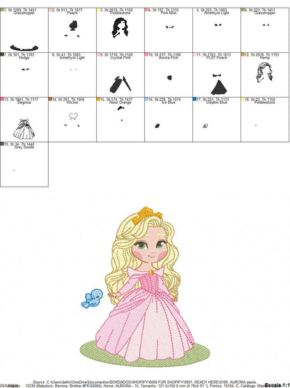 Aurora embroidery design - Disney Princess machine embroidery patterns - Instant digital download (Copy) Marcia Embroidery
