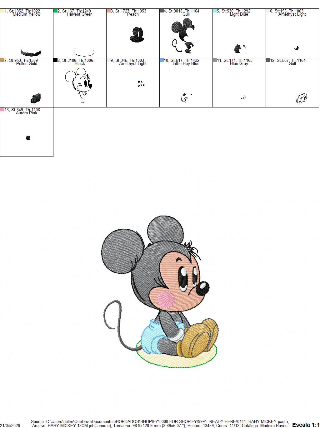Mickey embroidery design - Mickey Mouse machine embroidery pattern - Baby Boy file - Instant digital download (Copy) Marcia Embroidery