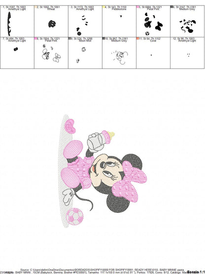 Minnie embroidery design - Minnie Mouse machine embroidery pattern - Baby Girl file - Instant digital download pes jef dst (Copy) Marcia Embroidery
