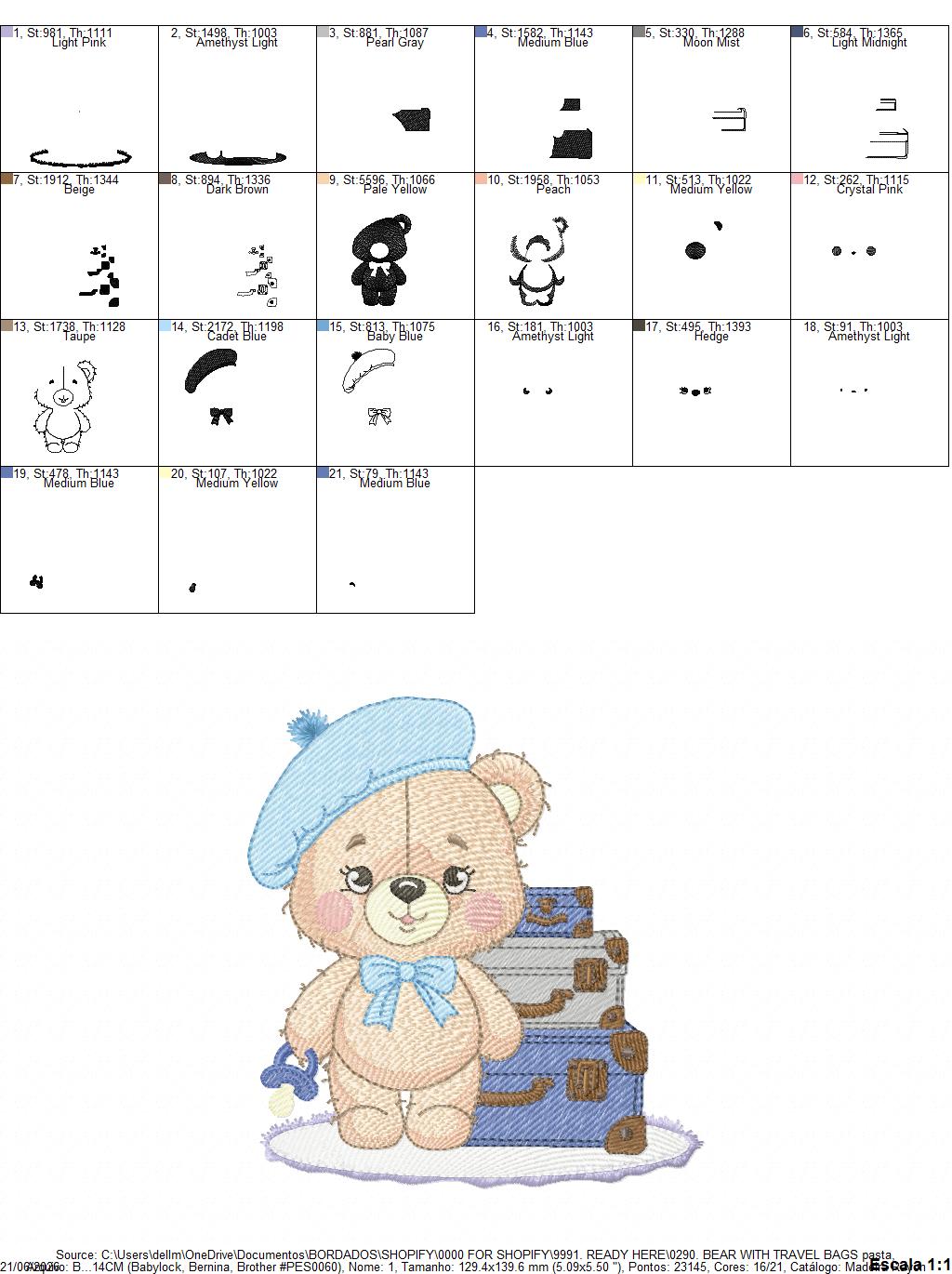 Bear with toys embroidery designs - Bear embroidery design machine embroidery pattern - Baby boy embroidery file - instant download train (Copy) Marcia Embroidery