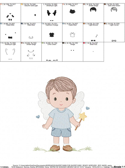 Angel embroidery designs - Baby boy embroidery design machine embroidery pattern - Boy with wings embroidery file - instant download pes (Copy) Marcia Embroidery