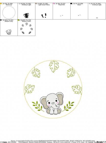 Monogram Frame embroidery design - Boy Birth Announcement machine embroidery pattern - Instant digital download pes jef