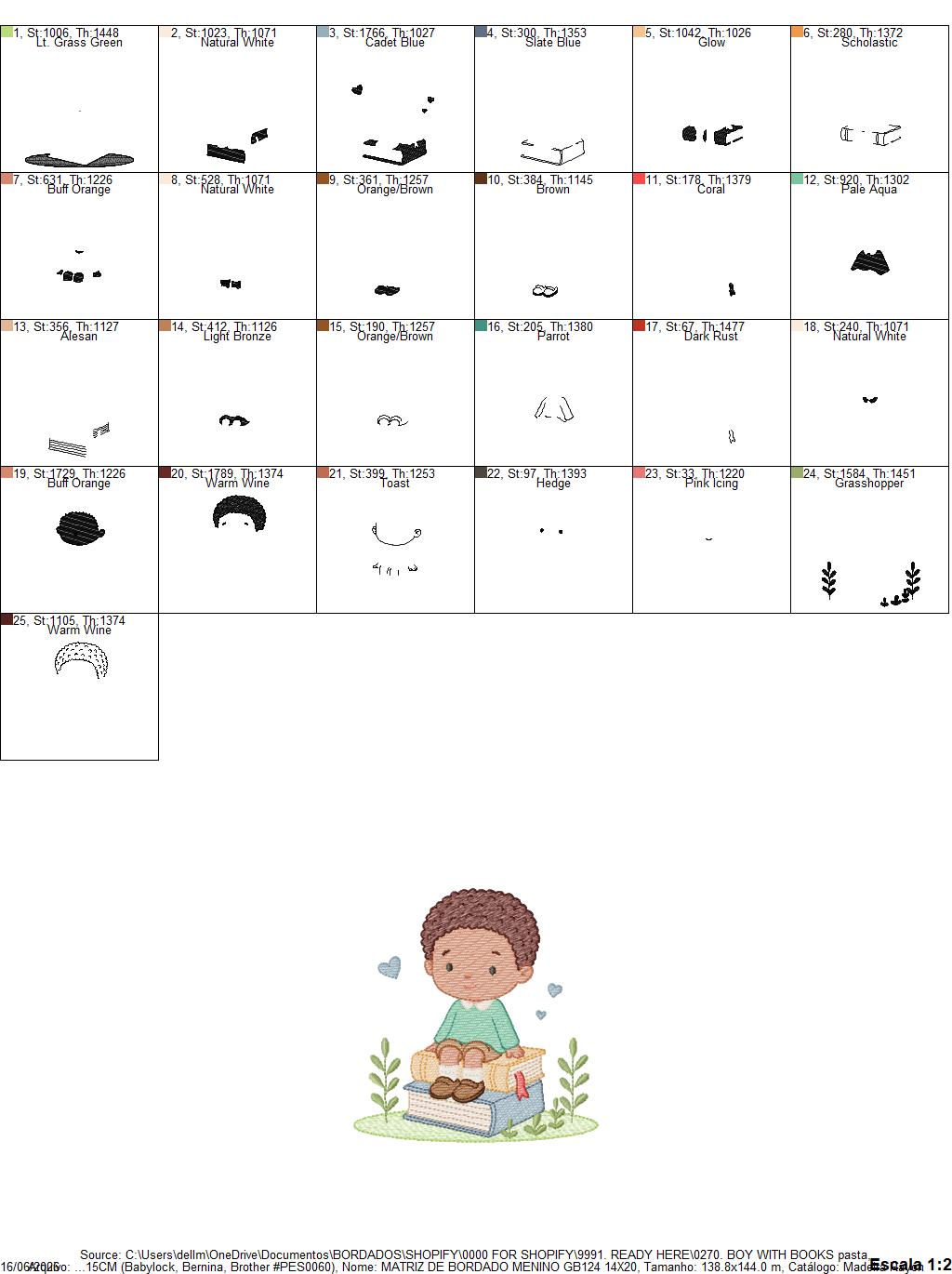 Baby Boy with books embroidery designs - School Student Toddler with books and hearts machine embroidery pattern - Instant download pes jef (Copy) Marcia Embroidery