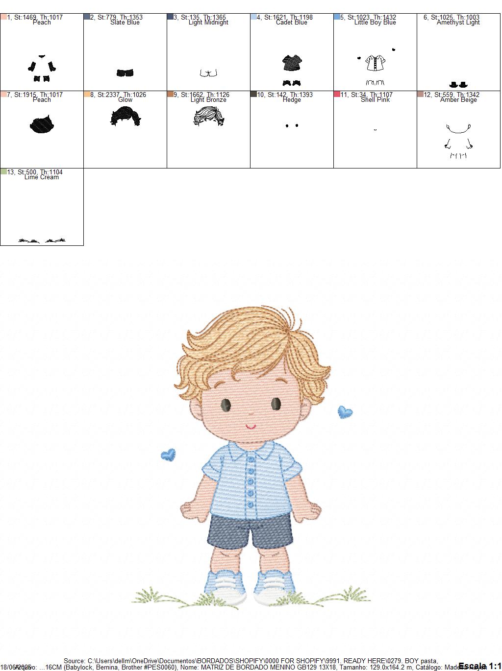 Baby Boy embroidery design - Children machine embroidery pattern - Kid Toy file - Instant digital download pes jef dst