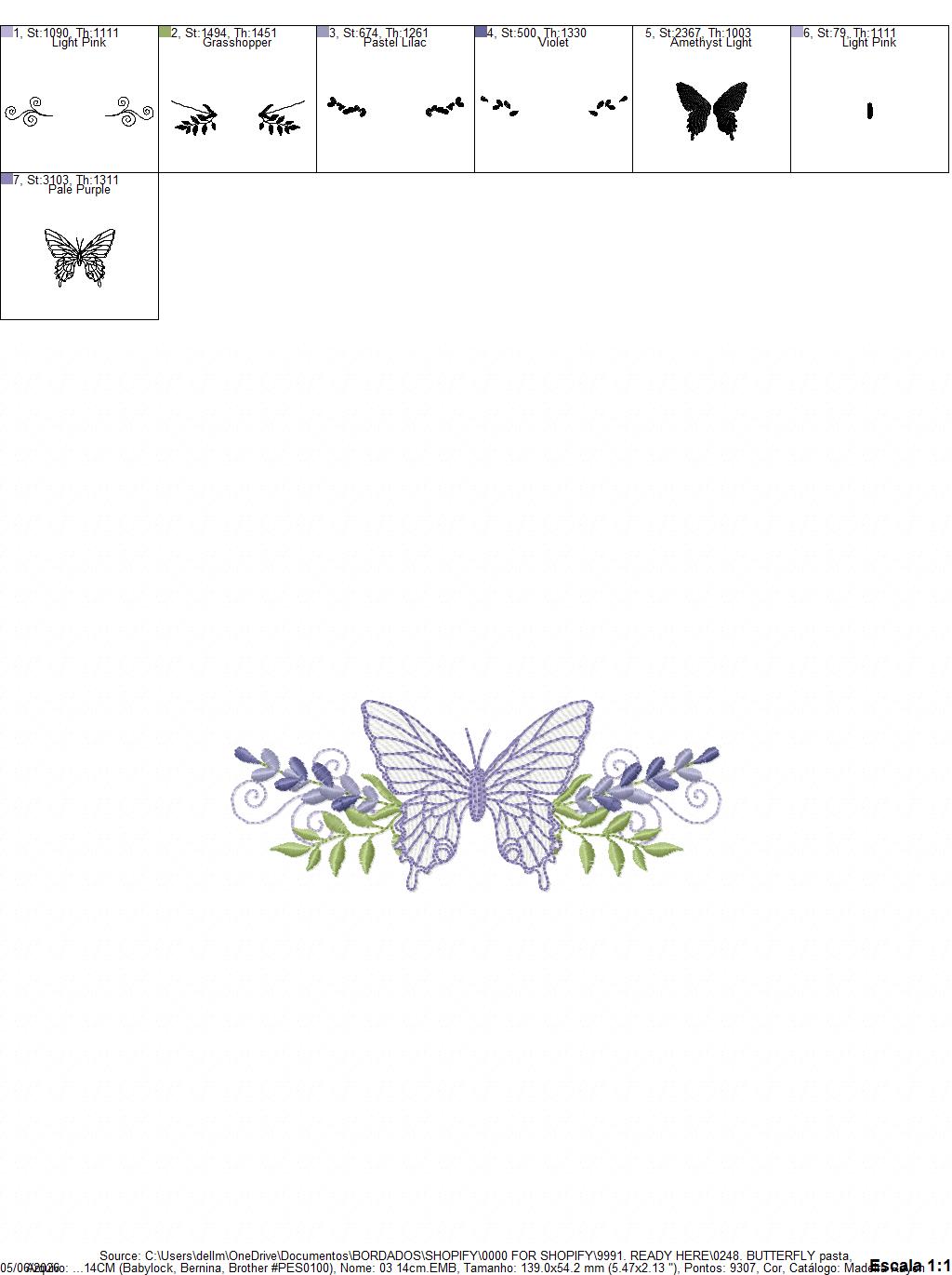 Butterfly embroidery design - Delicate butterfly with laurel frame machine embroidery pattern - Baby Girl file - Instant digital download pes jef dst (Copy) (Copy) Marcia Embroidery