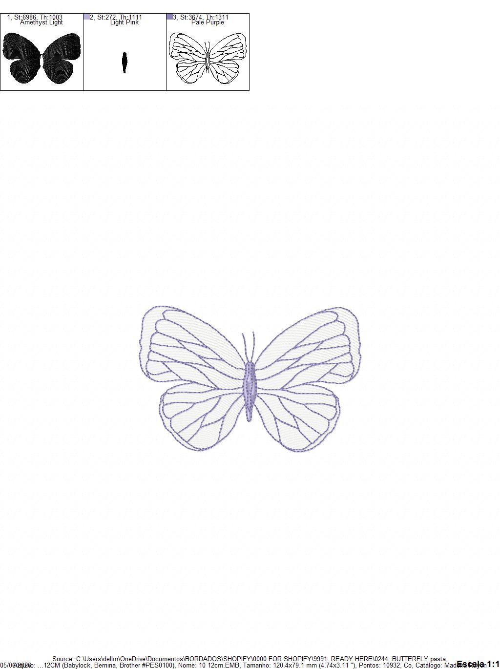 Butterfly embroidery design - Delicate butterfly with hearts machine embroidery pattern - Baby Girl file - Instant digital download pes jef dst (Copy) Marcia Embroidery