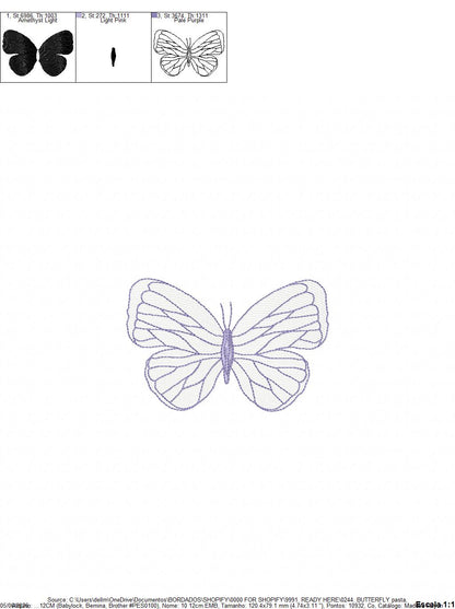 Butterfly embroidery design - Delicate butterfly with hearts machine embroidery pattern - Baby Girl file - Instant digital download pes jef dst (Copy) Marcia Embroidery