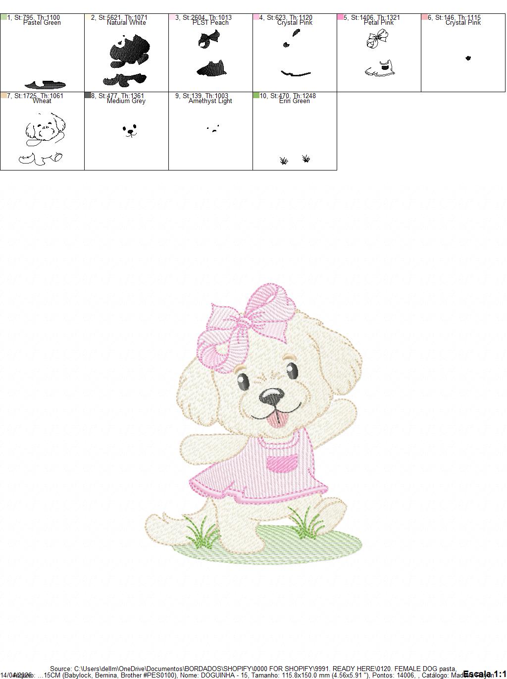 Female Dog embroidery designs - Doggie embroidery design machine embroidery pattern - Puppy embroidery - Pet embroidery - instant download (Copy) Marcia Embroidery