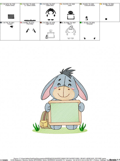 Eeyore embroidery design - Winnie the Pooh Bear Cartoon machine embroidery pattern - Baby boy and girl file - Instant digital download pes jef - Marcia Embroidery