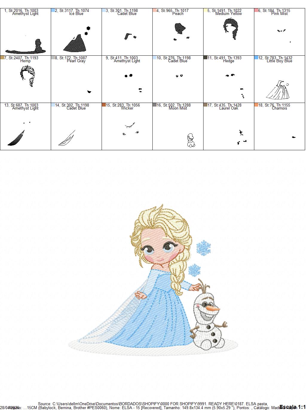 Elsa embroidery design - Disney Princess machine embroidery patterns - Instant digital download (Copy) (Copy) Marcia Embroidery