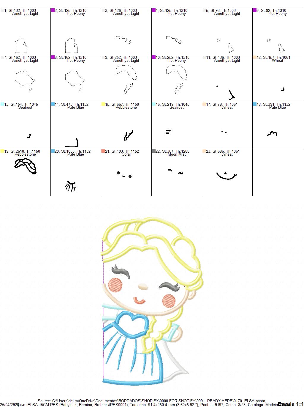 Elsa embroidery designs - Disney Princess embroidery design machine embroidery pattern - Princess applique design - Frozen embroidery file (Copy) Marcia Embroidery