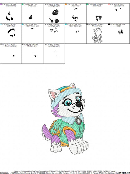 Paw Patrol embroidery designs - Dog Everest machine embroidery patterns - Baby Girl Boy file - Instant digital download - Chase Rubble Skye Marshall (Copy) Marcia Embroidery